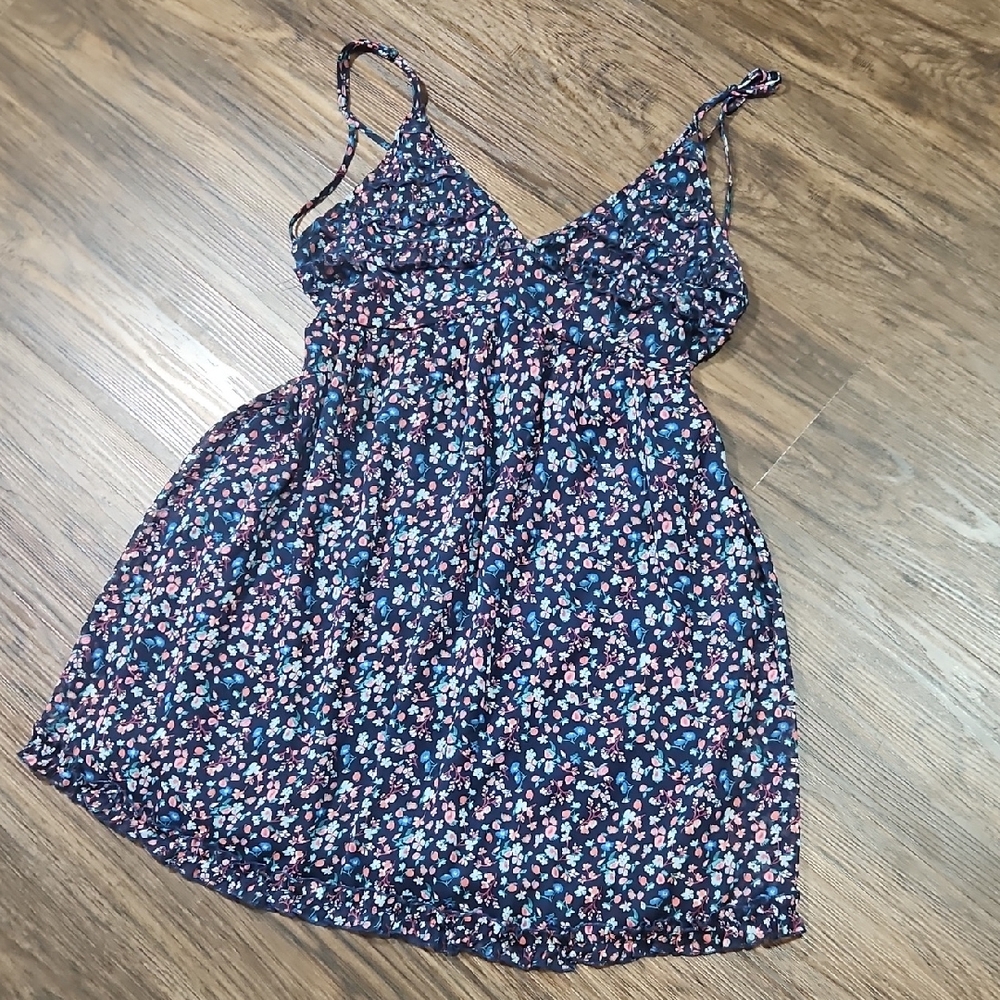 Trixxi Navy Floral Babydoll Dress with Spaghetti Straps, Size XL